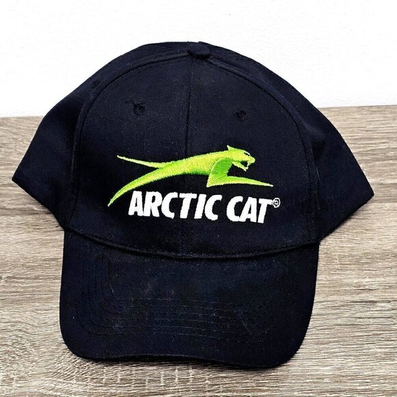 Arctic Cat  Embroidered Logo Black Green White Hat Cap Adjustable Snapback - Picture 1 of 14